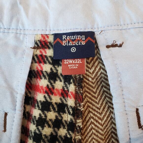 ROWING BLAZERS x TARGET Mixed Print Houndstooth Herringbone Pants Men's Size 32 - Picture 2 of 9